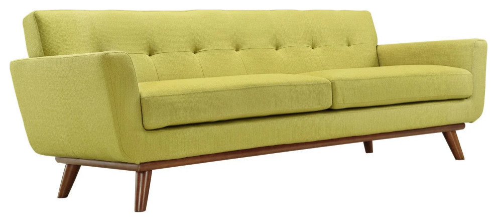 Giselle Wheatgrass Armchairs and Sofa 3 Piece Set   Midcentury   Living Room Furniture Sets   by Peachtree Fine Furniture  Houzz