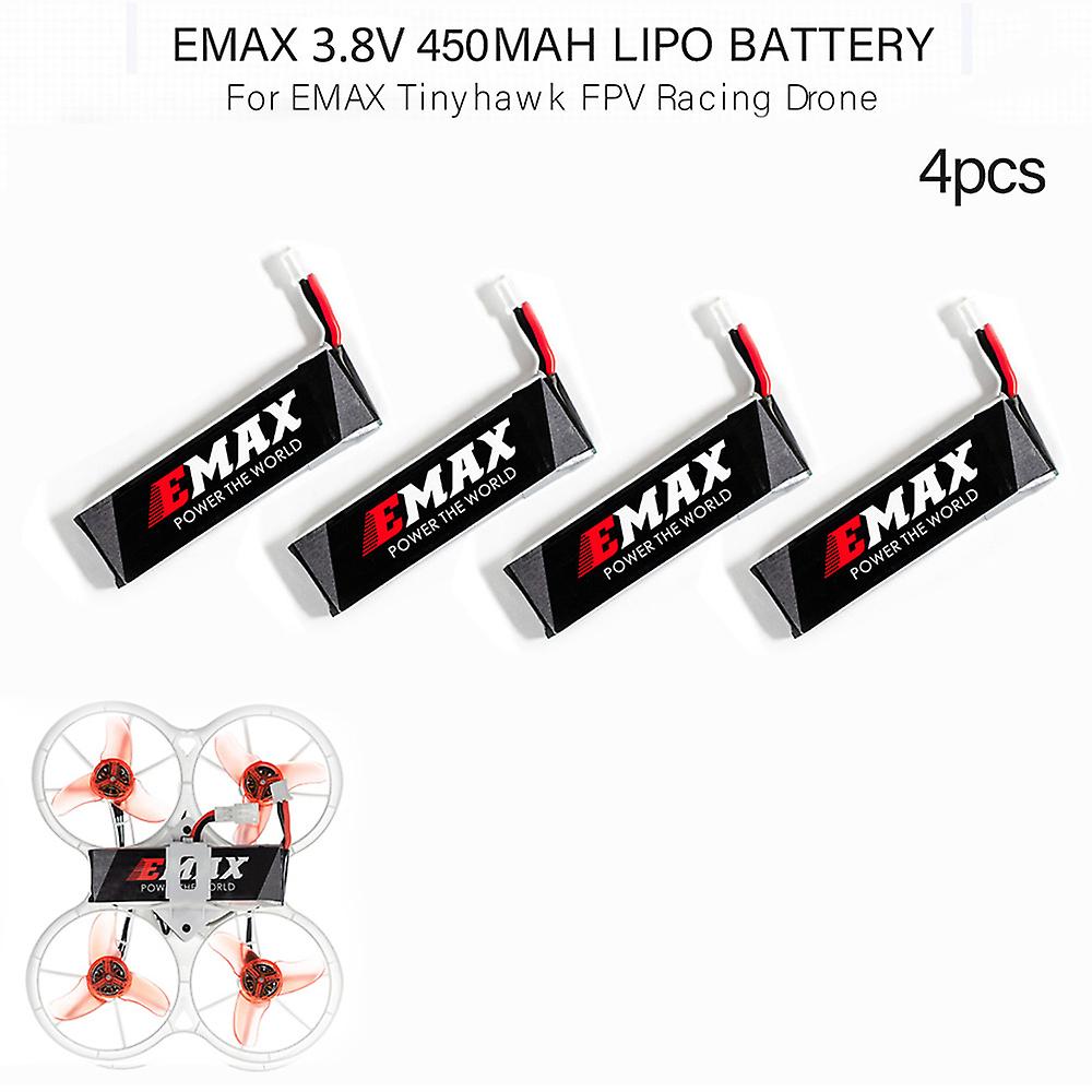 4pcs Emax Hv 3.8v 450mah Lipo Battery For Emax Tinyhawk Fpv Racing Drone No.301904