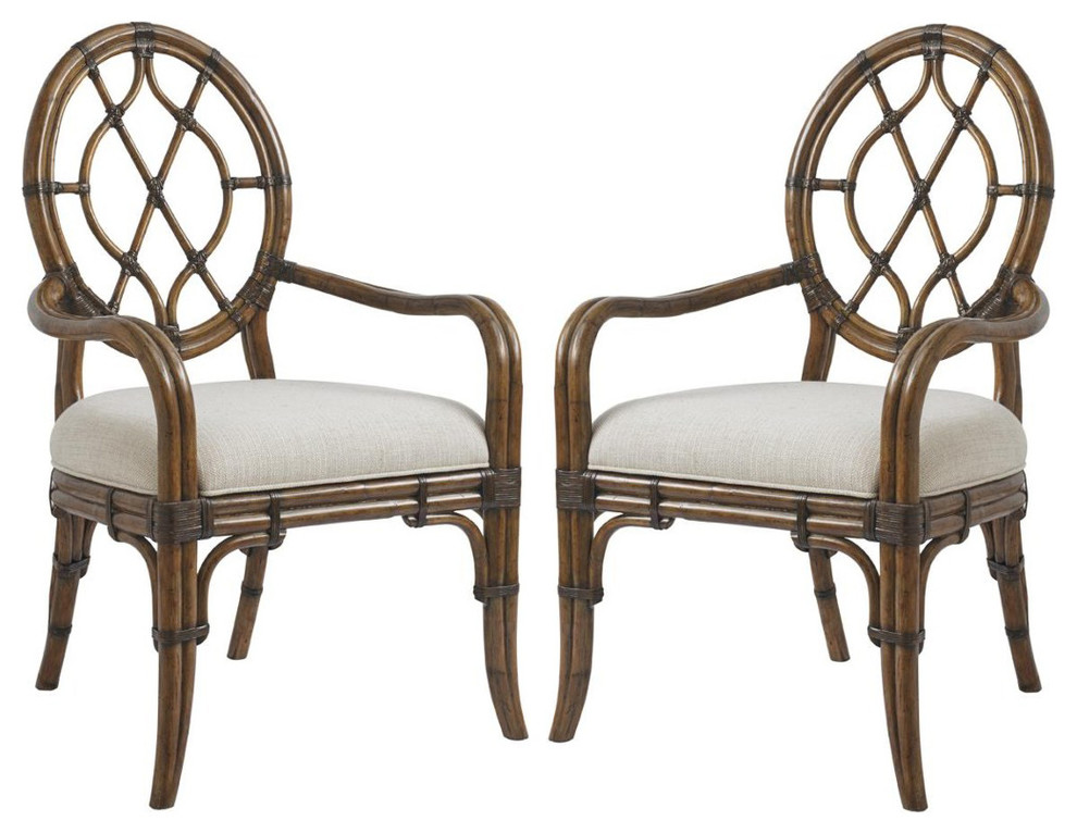 Tommy Bahama Bali Hai Cedar Key Oval Back Arm Chair   Asian   Dining Chairs   by Emma Mason  Houzz