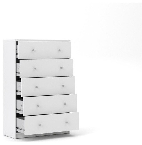 May 5 Drawer Chest  White   Transitional   Dressers   by Homesquare  Houzz