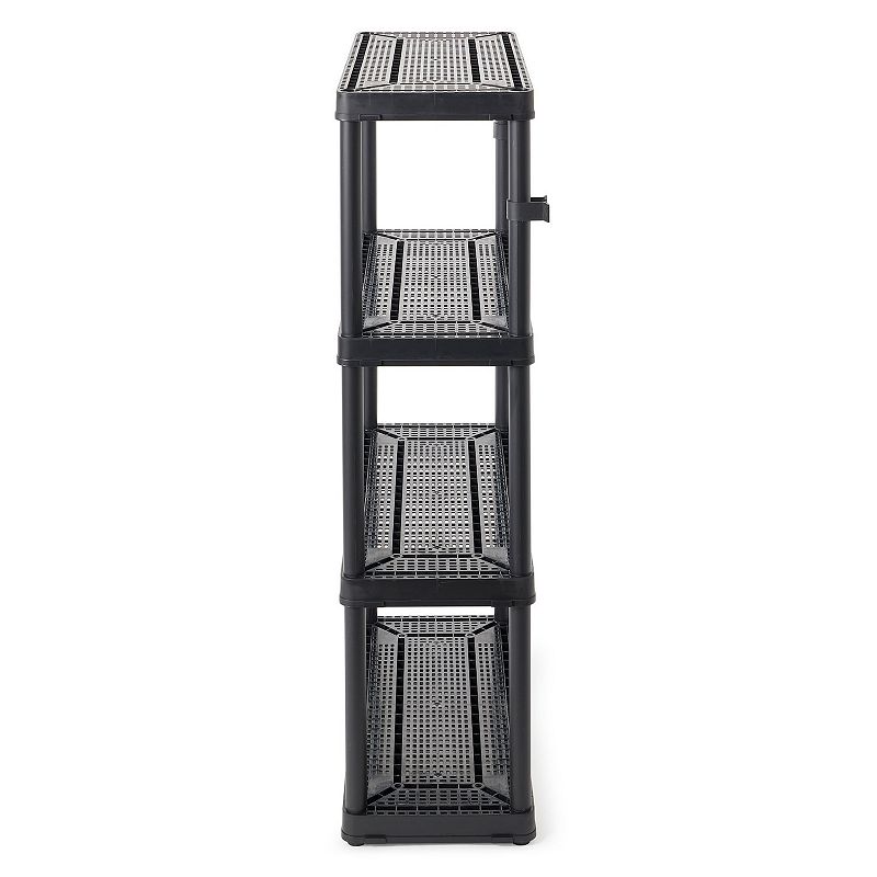 Gracious Living 4-Shelf Fixed Height Ventilated Shelving Unit， Black (2 Pack)