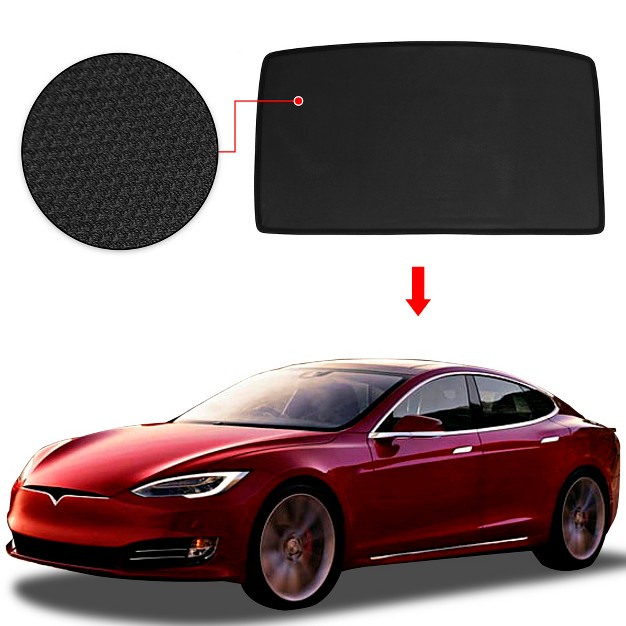 Unique Bargains Glass Roof Sunroof Shade Cover Front Window Sun Shade Net For Tesla Model S