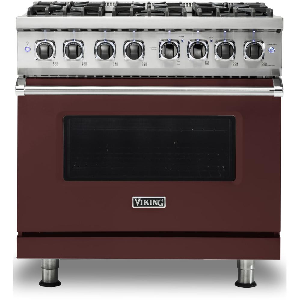 Viking 36-inch Freestanding Dual-Fuel Range with Vari-Speed Dual Flow Convection CVDR536-6BKA