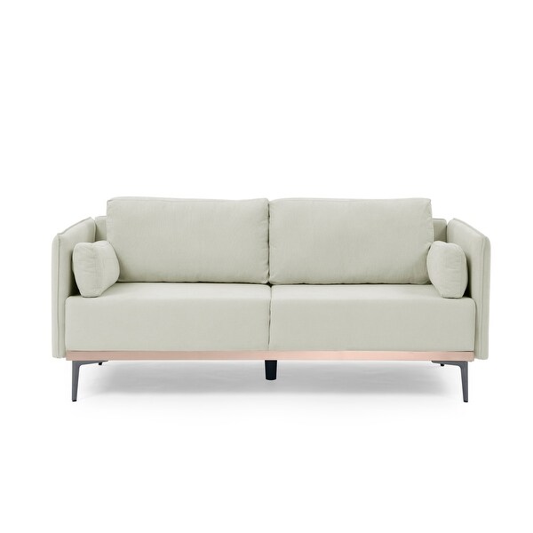 Modern Sofa 3Seat Couch with Stainless Steel Trim