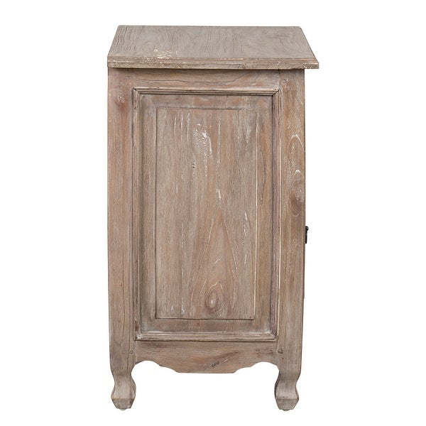 Distressed Mindi Wood Bedside Table