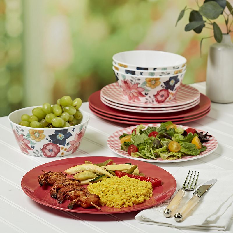 Dolly Parton 12-pc. Glossy Red Jolene Melamine Dinnerware Set