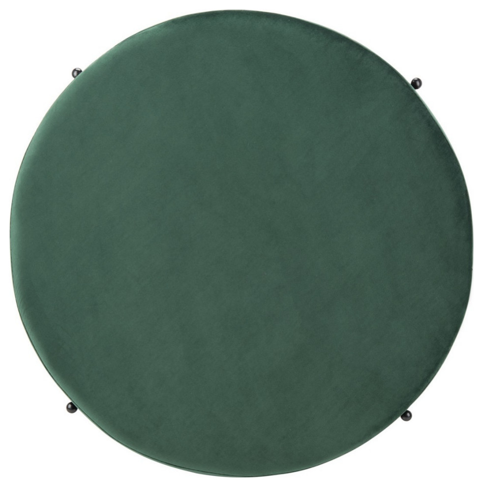 Bonnie Round Cocktail Ottoman Malachite Green/ Black   Modern   Footstools And Ottomans   by Virgil Stanis Design  Houzz