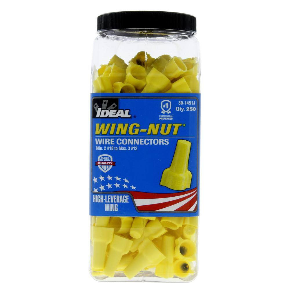 IDEAL 451 Yellow WING-NUT Wire Connectors (250-Pack) 30-1451J