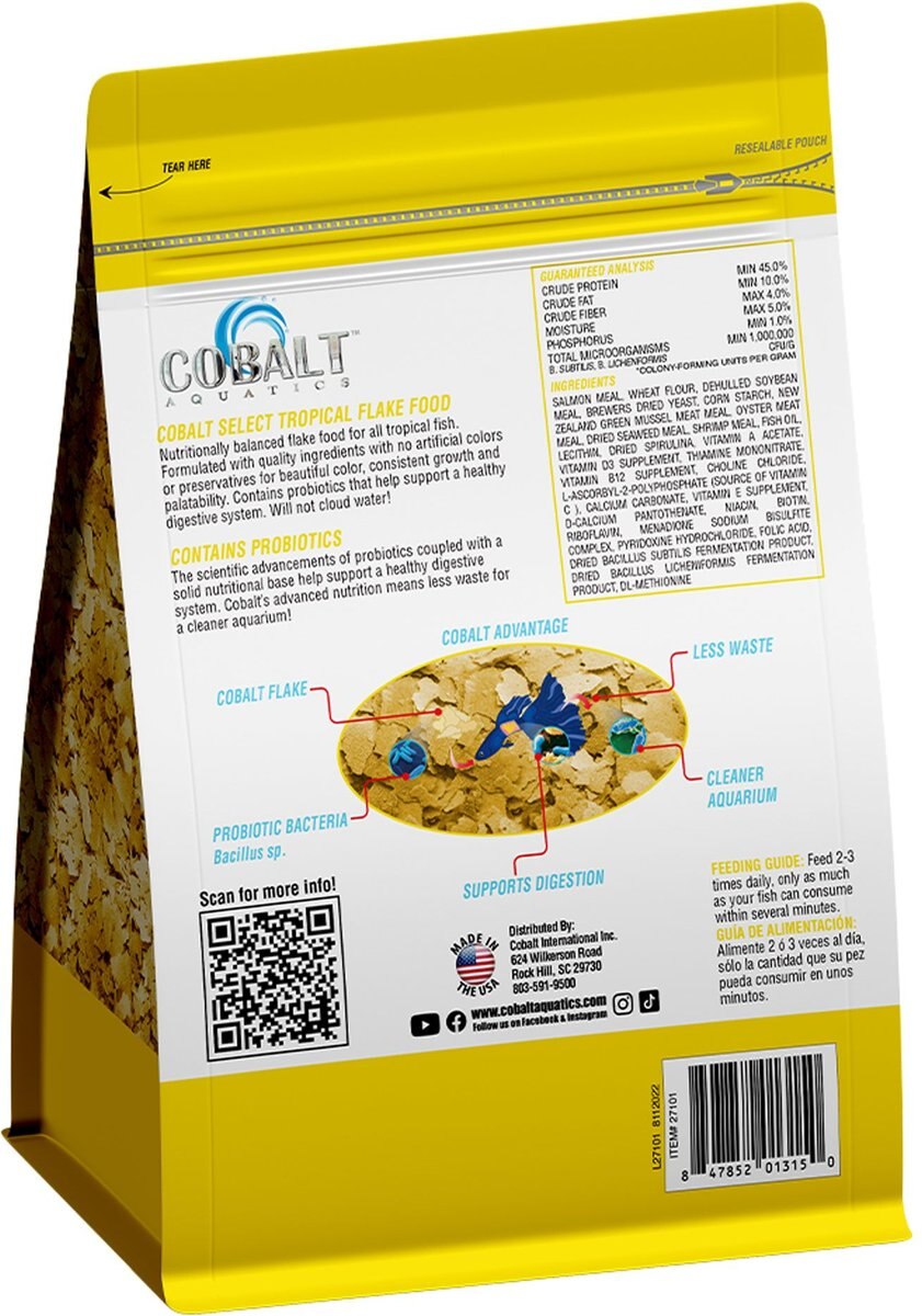 Cobalt Aquatics Select Tropical Flakes Fish Food