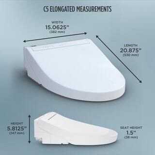 TOTO C5 Washlet Electric Heated Bidet Toilet Seat for Elongated Toilet in Cotton White SW3084#01