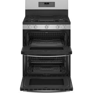 GE Profile 30 in. 6.8 cu. ft. Smart Freestanding Double Oven Gas Range in Fingerprint Resistant Stainless with Air Fry PGB965YPFS