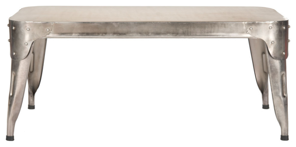 Leesa Iron Coffee Table Dark Antique Silver   Modern   Coffee Tables   by Virgil Stanis Design  Houzz