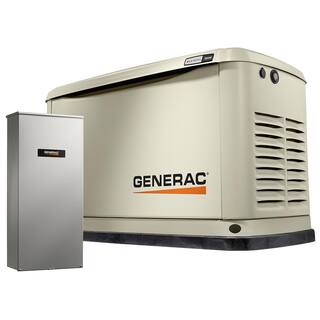 Generac Guardian 16000-Watt Air-Cooled Whole House Generator with Wi-Fi and 200-Amp Transfer Switch 7178