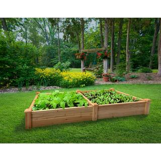 Outdoor Essentials Heirloom 4 ft. x 8 ft. Deluxe Natural Cedar Raised Garden Bed (Tool Free) 472552