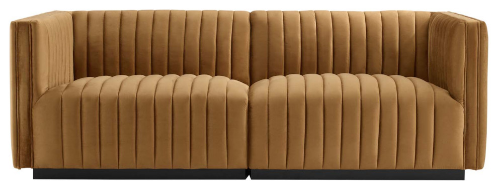 Conjure Channel Tufted Velvet Loveseat   Contemporary   Loveseats   by Modway  Houzz