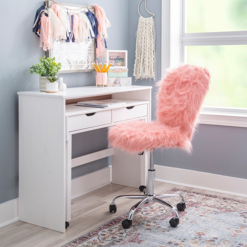 Clara Faux Fur Armless Office Chair