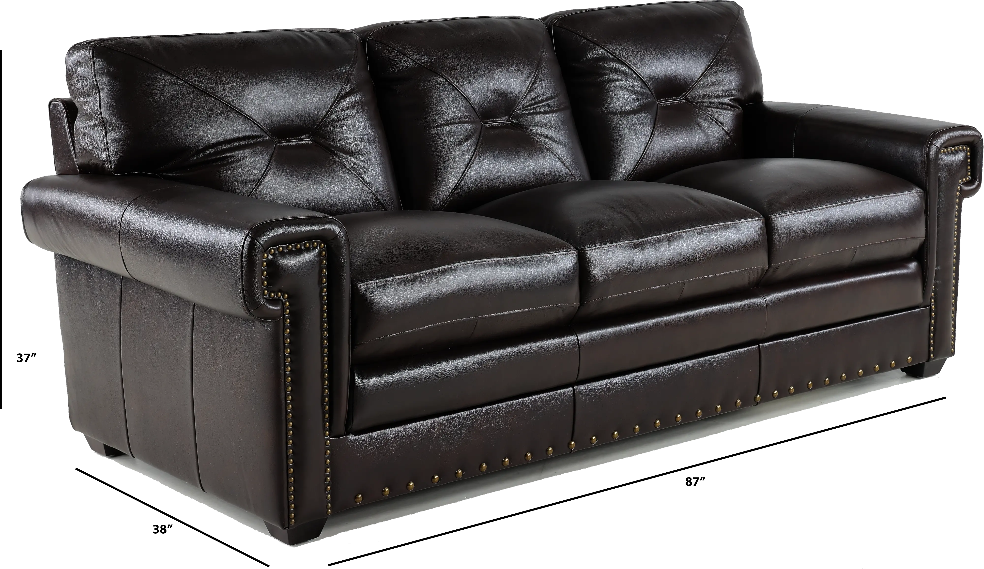 Derrick Dark Brown Leather Sofa