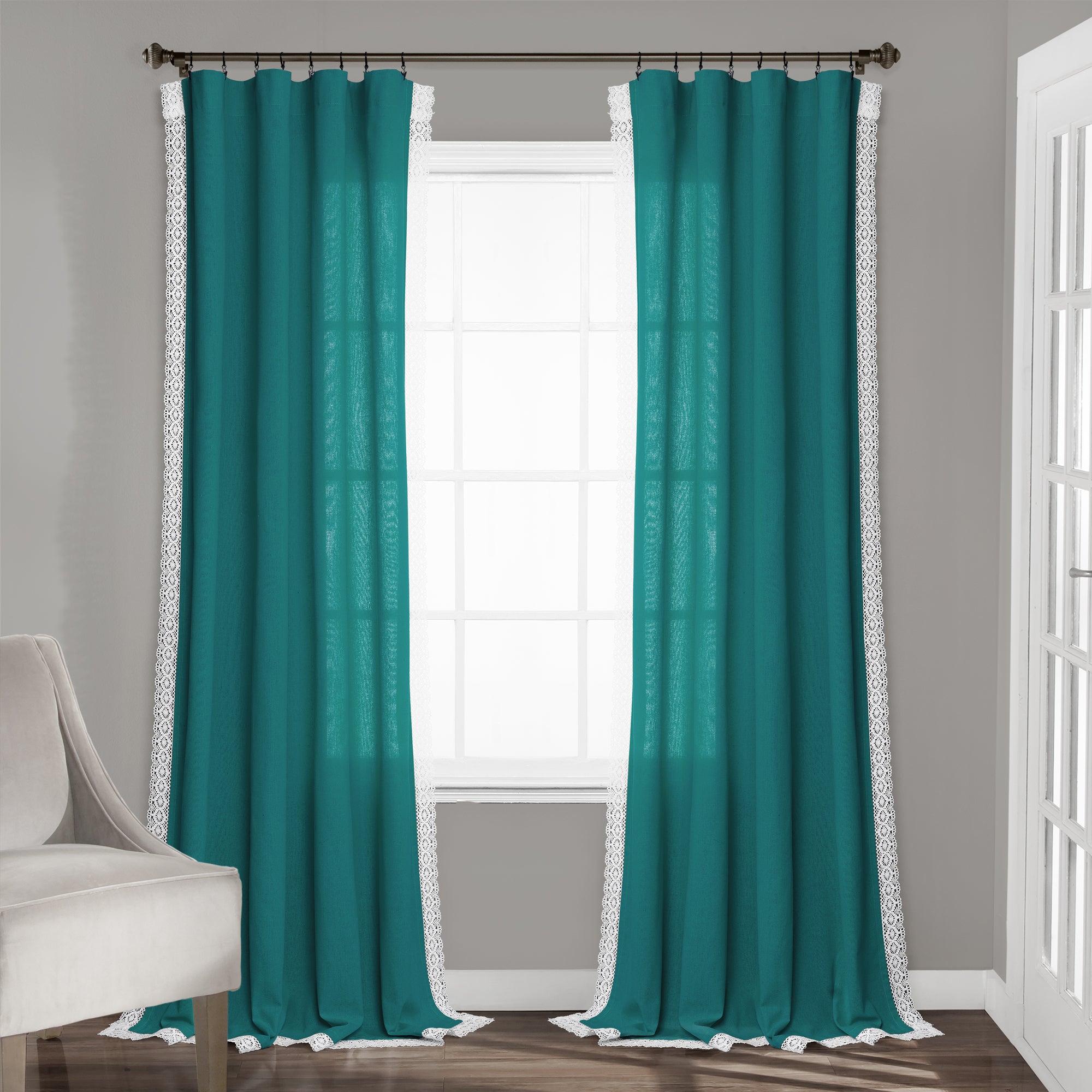 Rosalie Faux Linen Window Panel Set