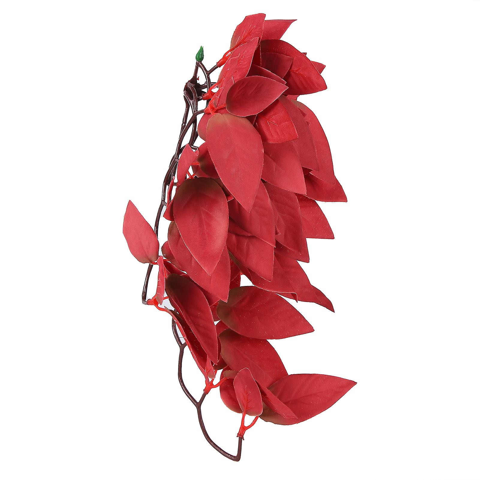 Artificial Reptile Plants Lifelike Plastic Plant Hanging Leaves Decoration With Suction Cup For Reptiles Terrarium Fish Tankt-1033a4