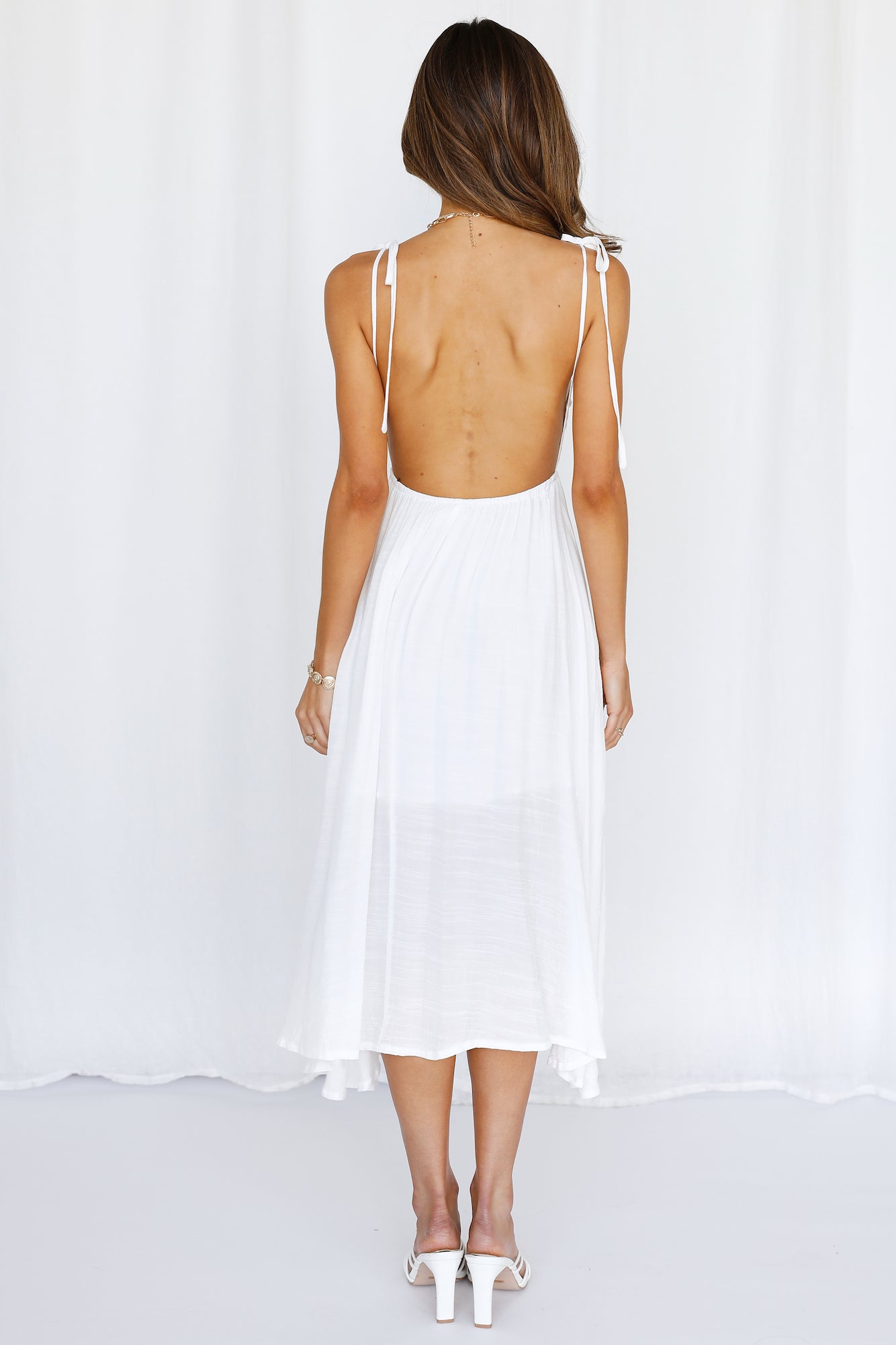 Simple And Sweet Midi Dress White