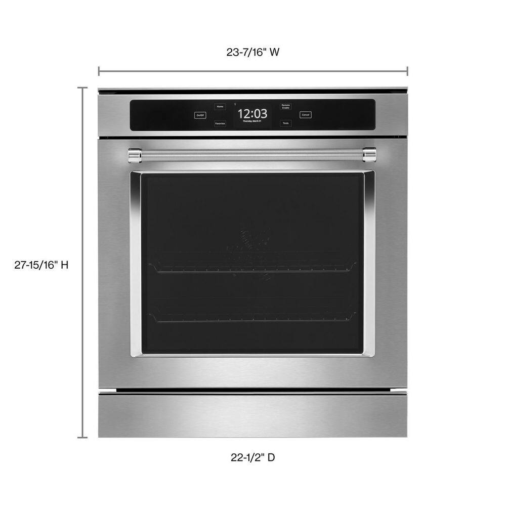 KitchenAid 24 in. Single Electric Wall Oven in Fingerprint Resistant Stainless Steel KOSC504PPS