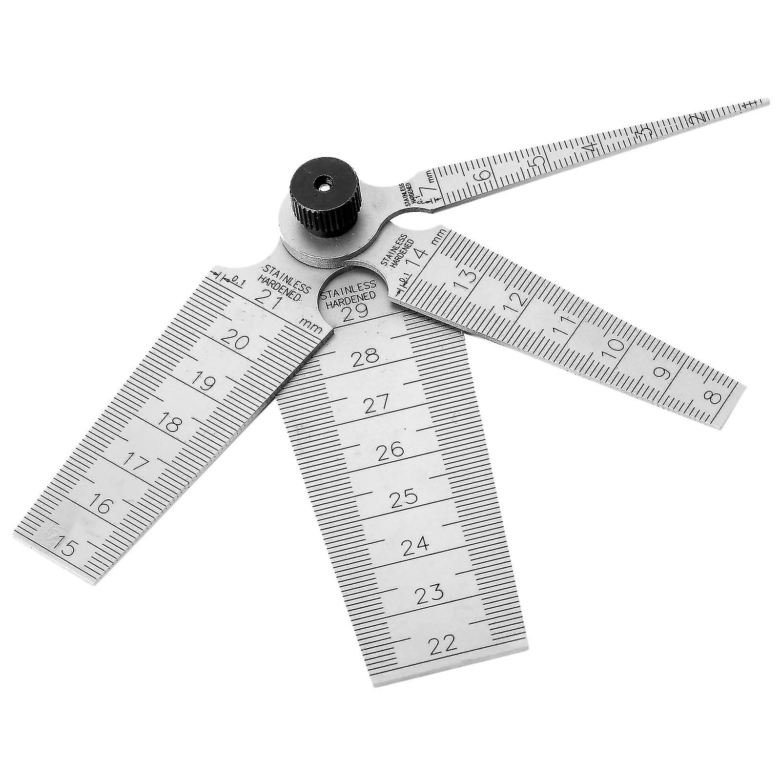 Stainless Steel Welding Taper Feeler Gauge Hole Inspection Measurement Ruler(1pcs，silver)