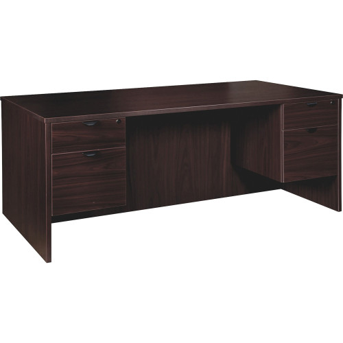 Lorell Prominence 2.0 Espresso Laminate Double-Pedestal Desk - 2-Drawer (PD3672QDPES)