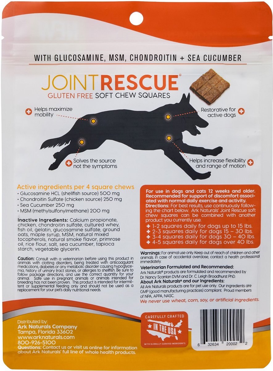 Ark Naturals Joint Rescue Chicken Flavored Soft Chew Joint Supplement for Dogs