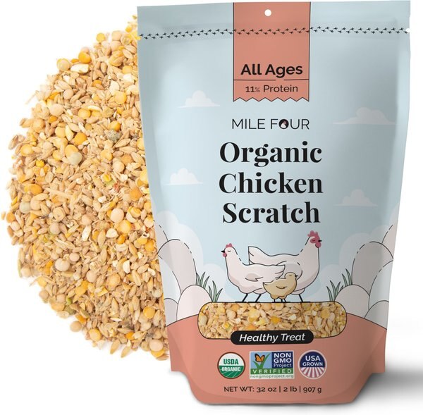 Mile Four 11% Organic Scratch Chicken and Duck Treat， 23-lb bag