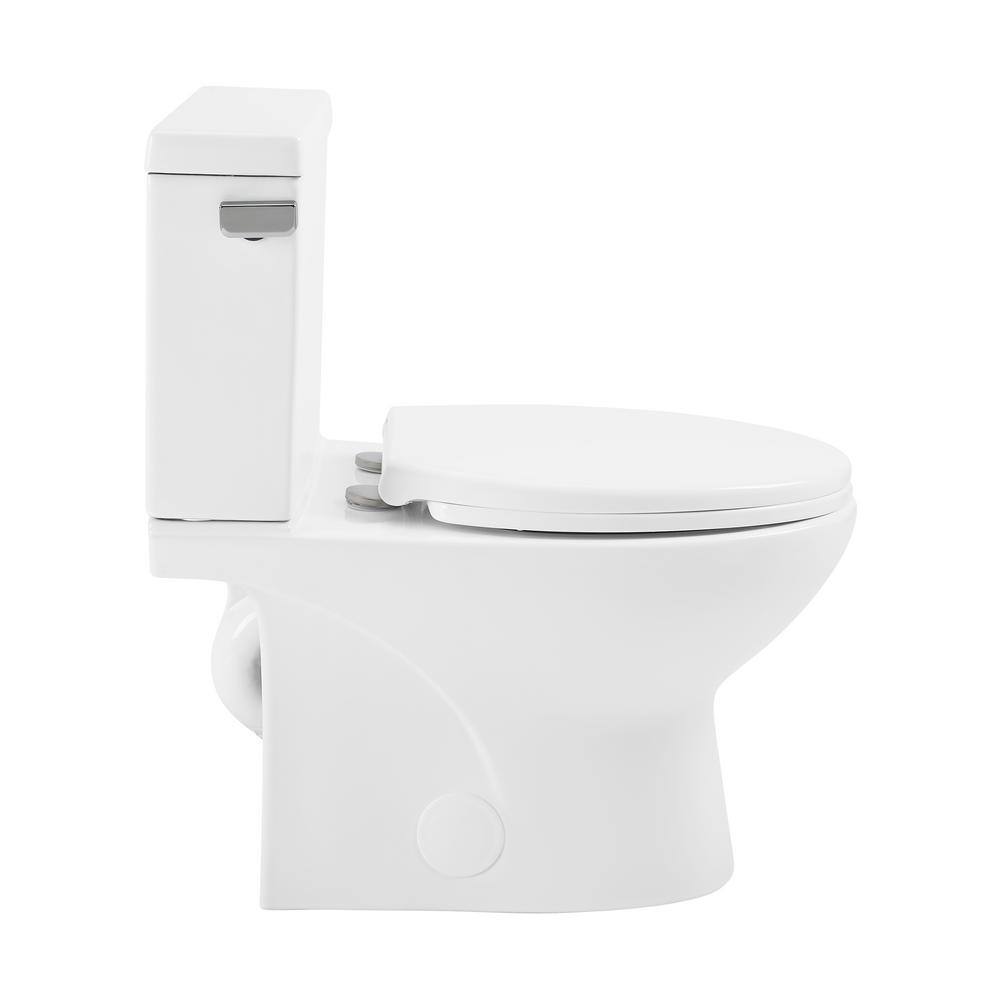 Swiss Madison Cache 2-piece 1.28 GPF Single Flush Elongated Toilet in Glossy White Seat Included SM-2T230