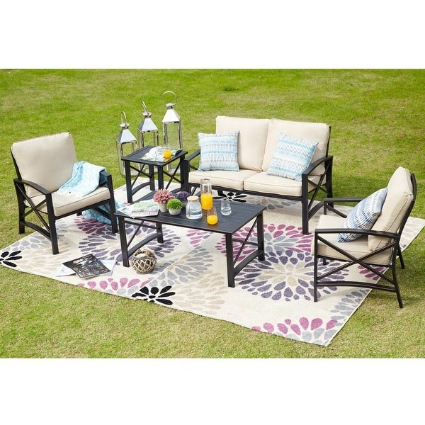 PATIO FESTIVAL 4Person Outdoor Conversation Set with Cushions