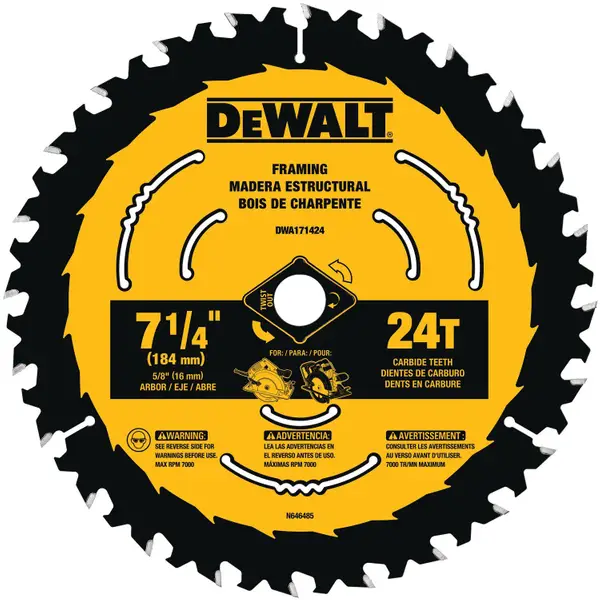 DEWALT 7 1/4 24T Saw Blade