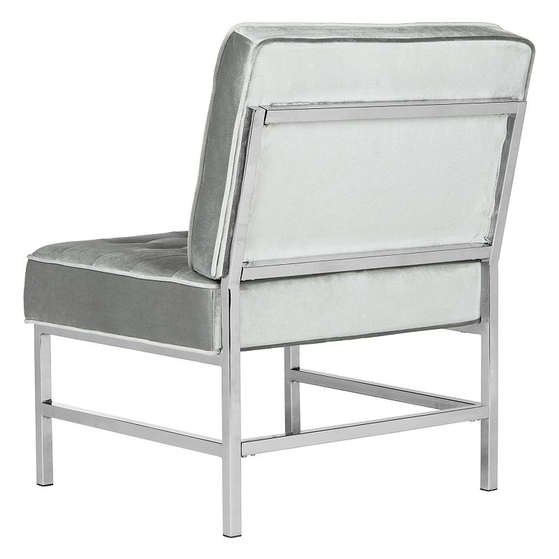 Safavieh Chrome Finish Tufted Accent Chair