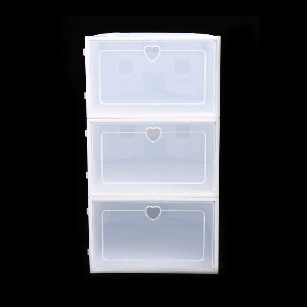 20x Shoe Storage Box Sneaker Case Stackable Container PP Plastic White with Lid