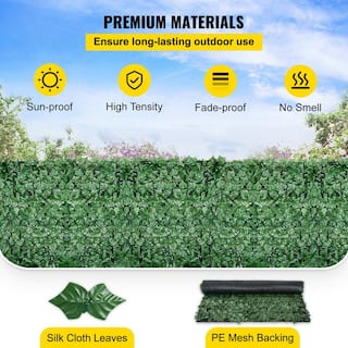 VEVOR 59 in. x 118 in. Faux Leaf Artificial Hedges 3-Layers Greenery Leaves Panel Ivy Privacy Fence Screen for Garden RZZWWLYC59118QV5NV0