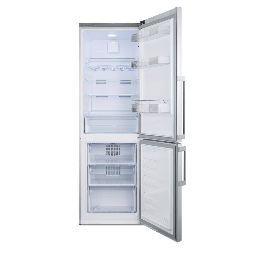 Summit Appliance 24 in. 11.35 cu. ft. Bottom Freezer Refrigerator in Stainless Steel Counter Depth FFBF246SS