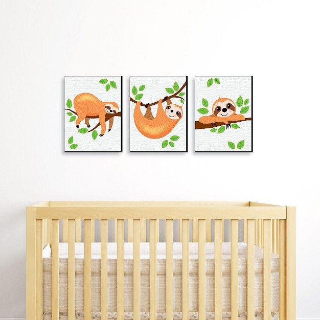 Big Dot Of Happiness Let x27 s Hang Sloth Nursery Wall Art And Kids Room Decorations Gift Ideas 7 5 X 10 Inches Set Of 3 Prints