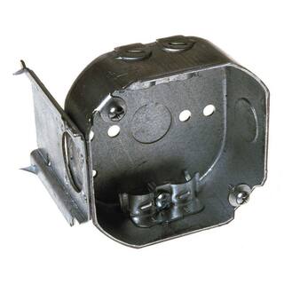 RACO 4 in. W x 1-12 in. D Galv. Steel Gray Drawn Octagon Box with Three 12 in. KO's and NMSC Clamps J-Bracket 1-Pack 160