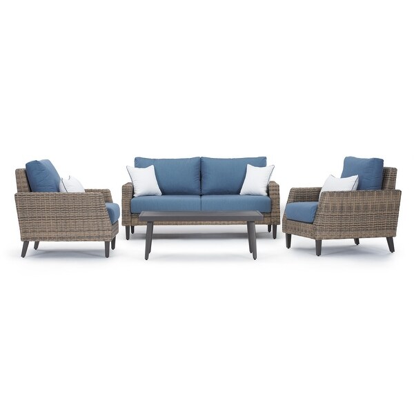 Portofino Affinity 4 Piece Sunbrella Outdoor Patio Loveseat Group