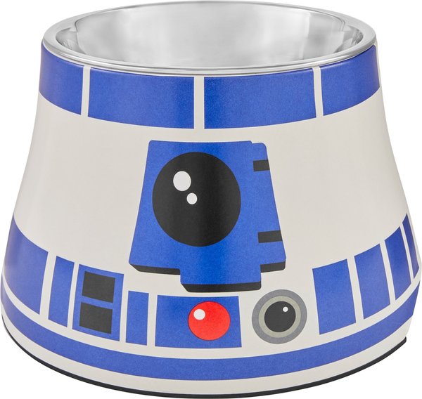 STAR WARS R2-D2 Elevated Melamine Stainless Steel Dog and Cat Bowl， 1.5 Cup