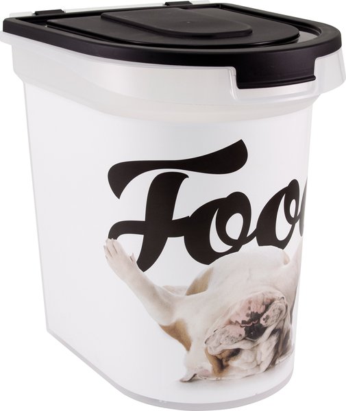 Paw Prints Bulldog Pet Food Storage Container， 26-lb