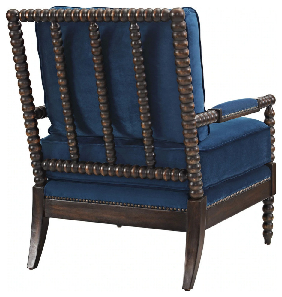 Lilibet Navy Velvet Armchair   Traditional   Armchairs And Accent Chairs   by Love Sofa  Houzz