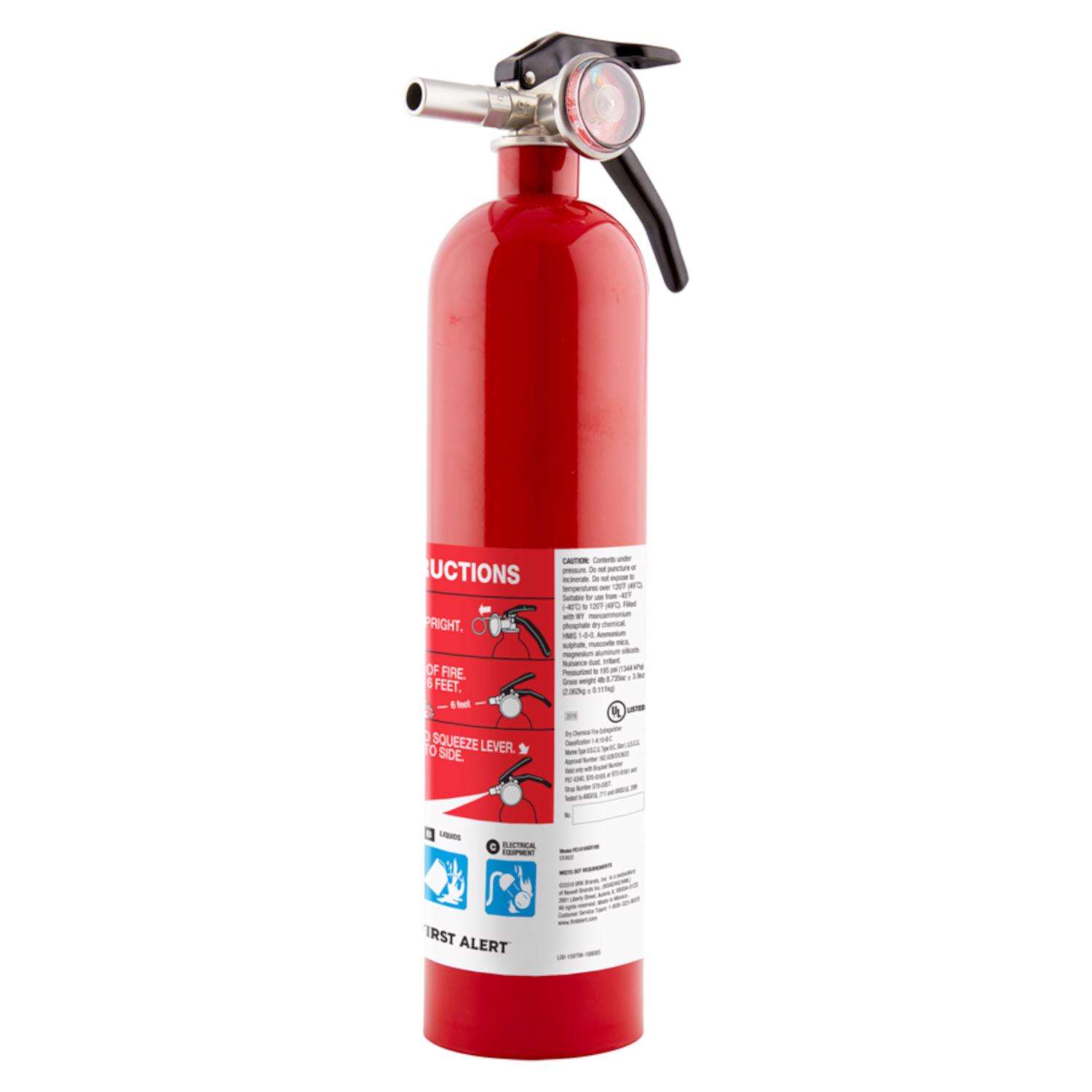 First Alert 2-1/2 lb Fire Extinguisher For Household OSHA/US Coast Guard Agency Approval