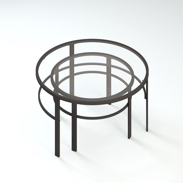 Gaia Round Nested Coffee Table in Blackened Bronze