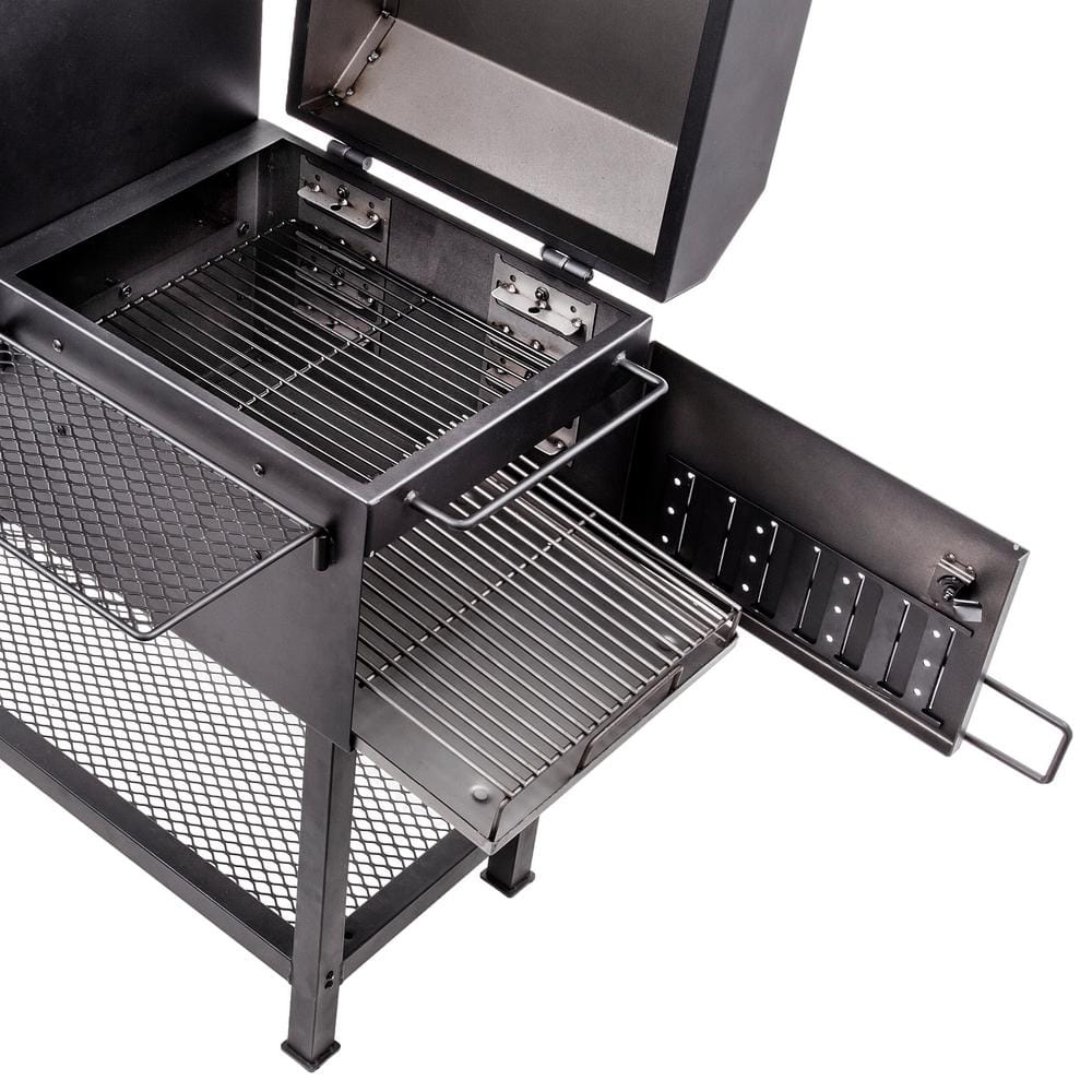 OKLAHOMA JOE'S Bandera Vertical Offset Smoker and Charcoal Grill Combo in Black with 992 sq. in. Cooking Space 16202020