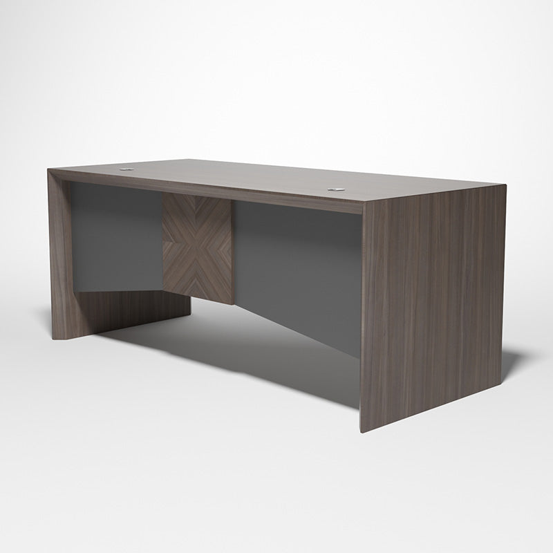 MONTE Executive Desk with Reversible Mobile Return 180cm - Hazelnut & Grey