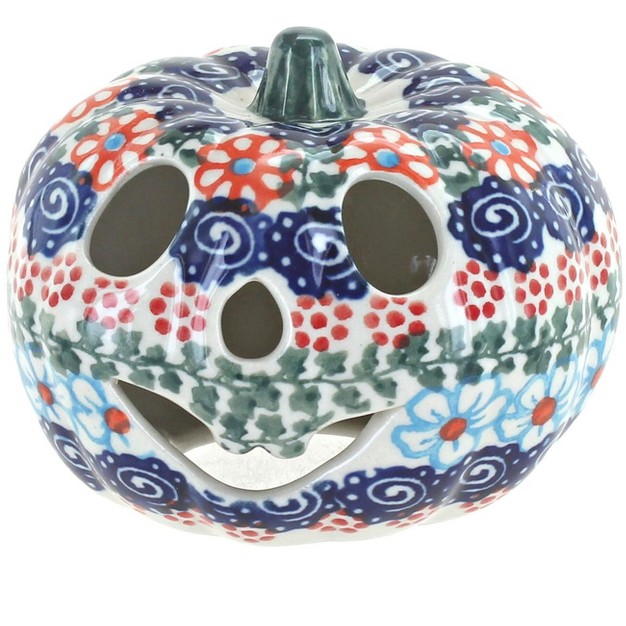 Blue Rose Polish Pottery A442 Andy Small Pumpkin Luminary