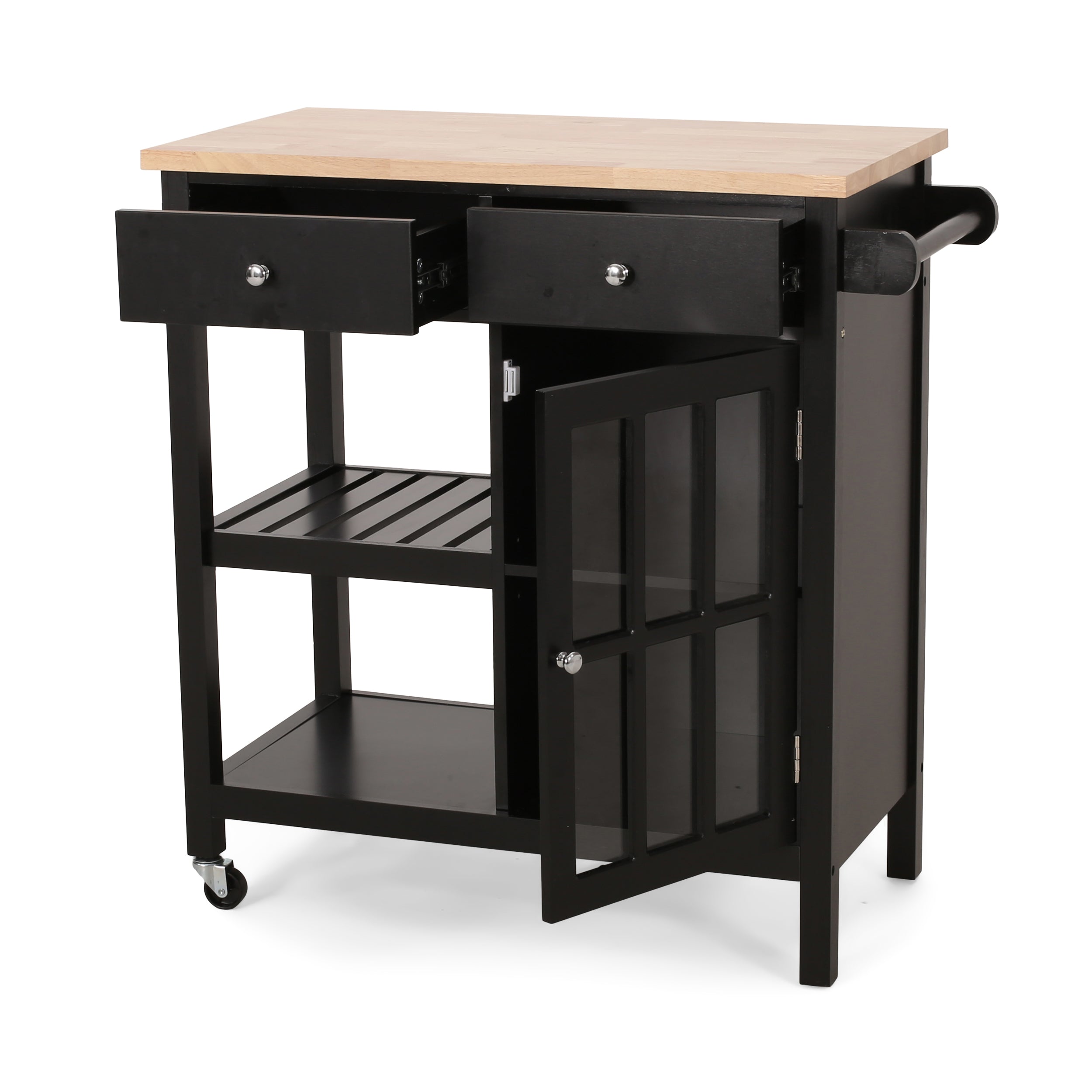 Aidah Contemporary Kitchen Cart with Wheels