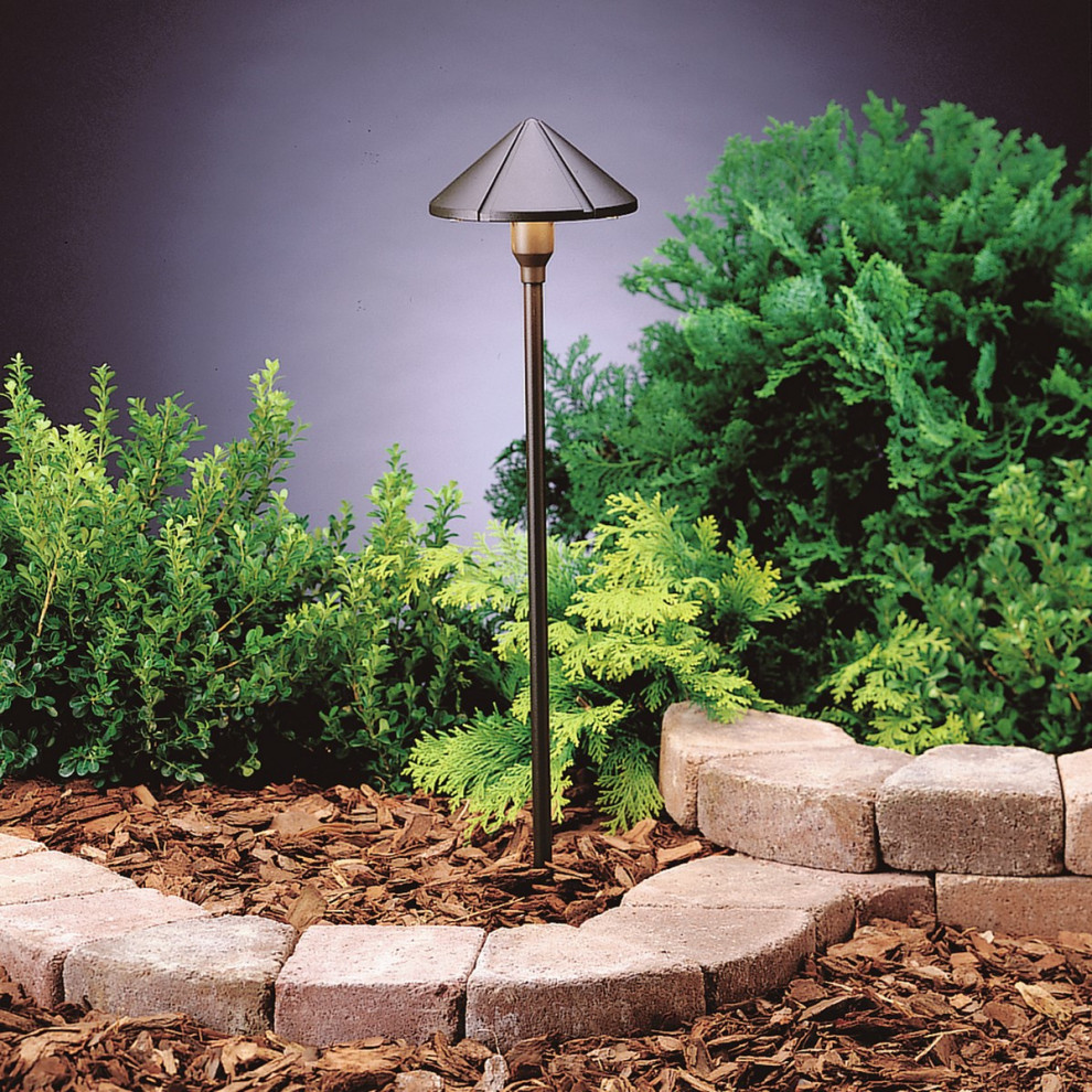 Kichler Landscape 12V LED Path Spread Light in Textured Architectural Bronze   Transitional   Path Lights   by Buildcom  Houzz