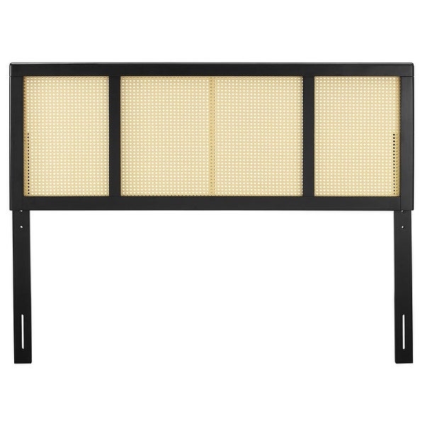 Benson Modern Queen Size Black Wooden Headboard - - 32893280